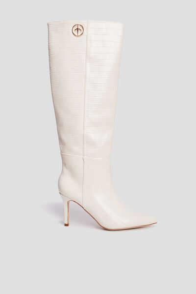 Bottes vernies croco Mosquitos blanc femme