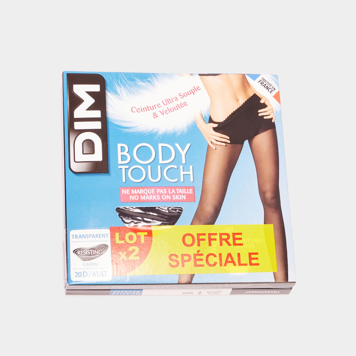 Lot 2 collants 20 D DIM Body Touch noir femme
