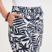 Pantalon cigarette fluide &agrave; ceinture ecru femme