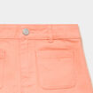 Short droit poches plaqu&eacute;es stretch orange corail fille