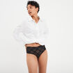 Culotte dentelle taille haute noir femme