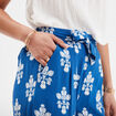 Pantalon large fluide noeud taille bleu electrique femme