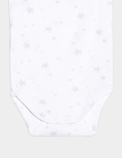 Lot 3 bodies coton manches courtes blanc bébé