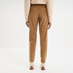 Pantalon chino slim effet velours vert kaki femme