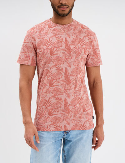 T-shirt manches courtes col rond vieux rose homme