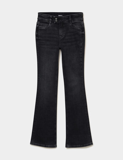 Jean flare taille basse denim noir femme