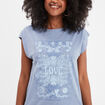 T-shirt col rond manches courtes Creeks bleu ciel femme