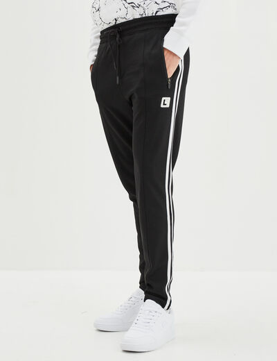 Pantalon de jogging stretch bandes côtés noir homme