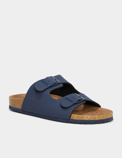 Mules avec boucles bleu marine garçon