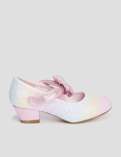 Babies pailletées à talons multicolore fille