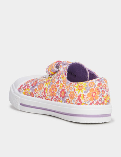 Tennis basses en toile à scratchs multicolore fille