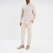 Pantalon de jogging en lin mélangé gris clair homme