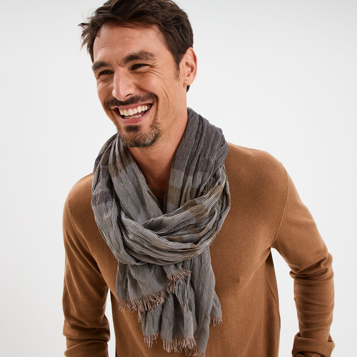 Foulard à franges multicolore homme
