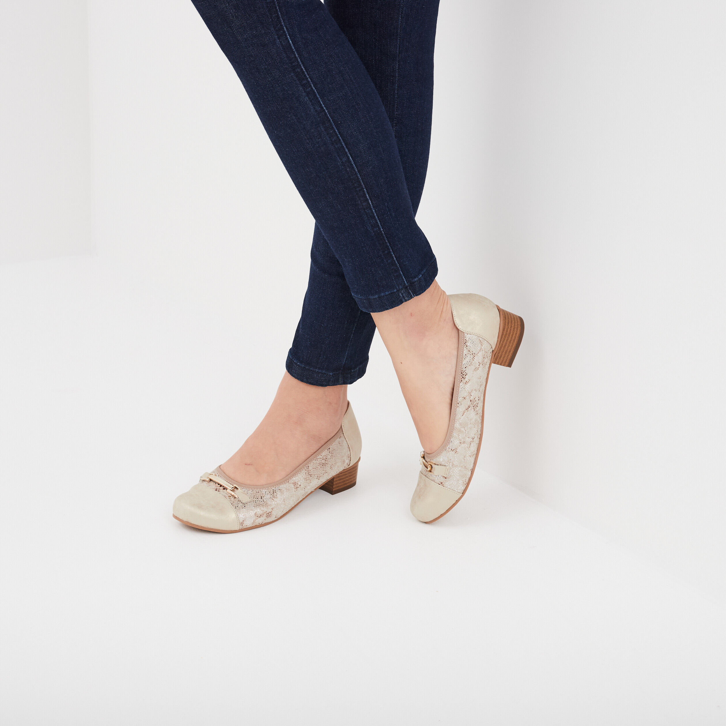 Ballerines pied large Confortissimo sable femme CONFORTISSIMO