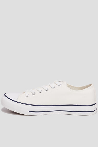 Tennis en toile à lacets Creeks blanc homme