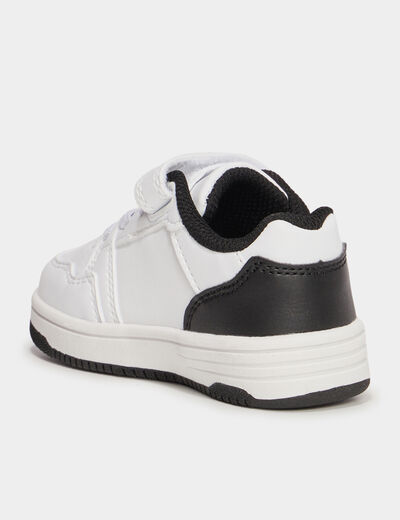 Tennis basses semelle plate Liberto blanc bébé garçon