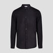 Chemise ajustée col italien noir homme