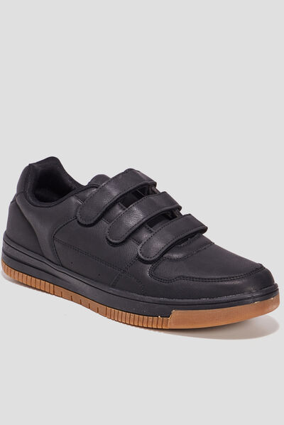 Tennis à scratchs noir homme