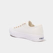Tennis basses en toile brod&eacute;es blanc femme