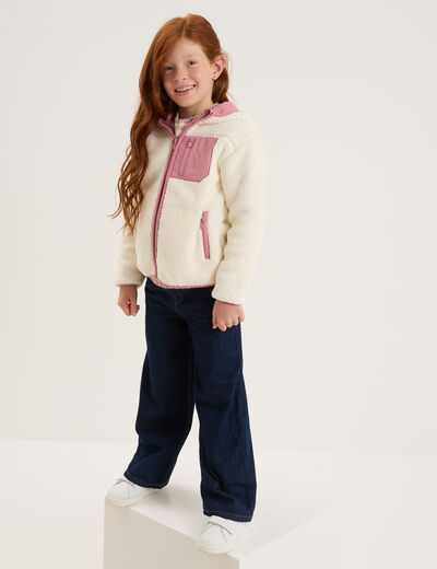 Jeans large 5 poches coton Creeks denim brut fille
