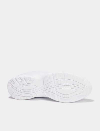 Baskets plates running élastiquées blanc homme