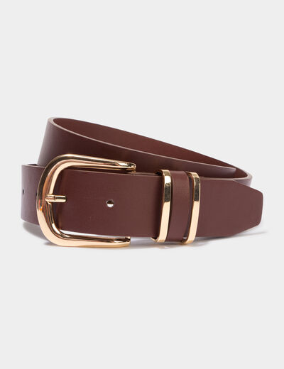 Ceinture avec boucle marron fonc&eacute; femme