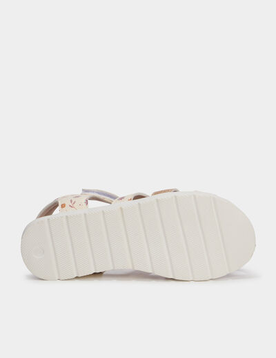 Sandales &agrave; scratchs avec semelle souple multicolore fille