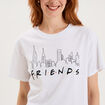 T-shirt manches courtes coton Friends blanc femme