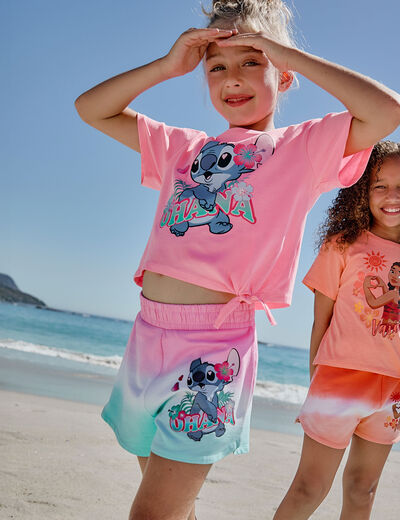 Short taille élastiquée coton Stitch multicolore fille