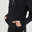 Sweat zipp&eacute; molleton &agrave; capuche noir homme