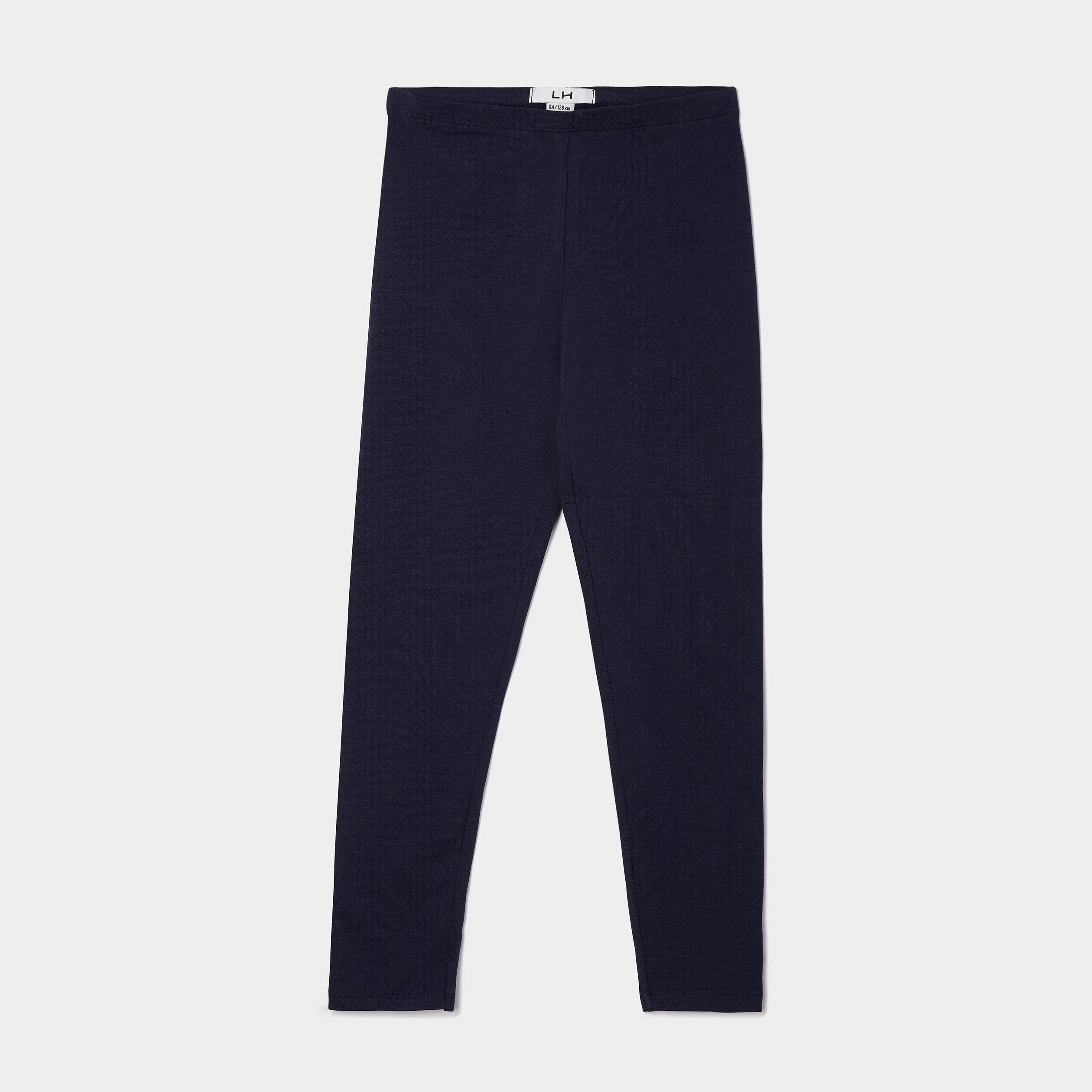 Legging long coton taille élastiquée bleu marine fille LH