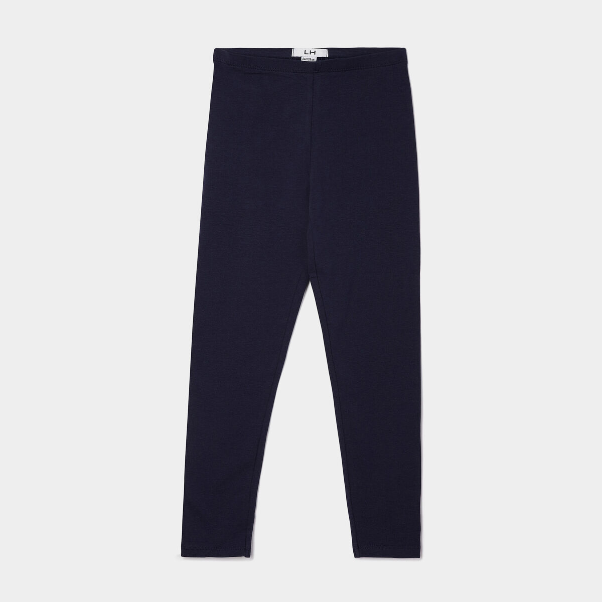 Legging long coton taille &eacute;lastiqu&eacute;e bleu marine fille