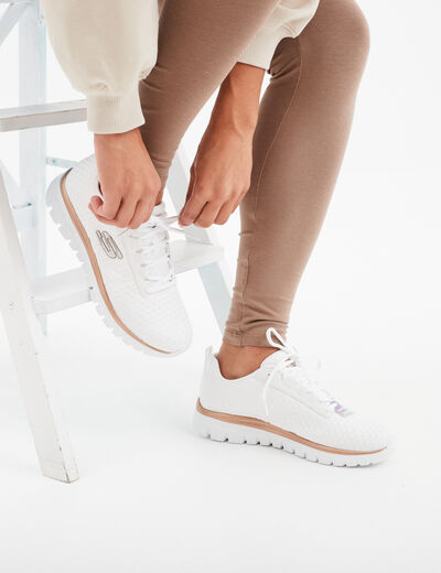 Baskets running Skechers Graceful blanc femme