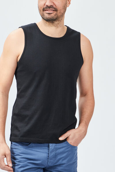 Débardeur bretelles larges noir homme