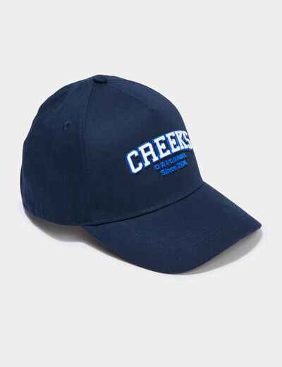 Casquette coton ajustable avec scratch bleu marine gar&ccedil;on