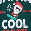 T-shirt de No&euml;l manches longues coton vert fonc&eacute; gar&ccedil;on