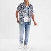 Chemise en coton manches courtes bleu homme