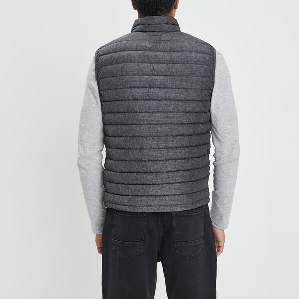 Doudoune légère droite sans manches gris homme
