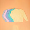 Sweat col rond manches longues gris clair femme