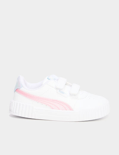 Tennis basses à scratchs Puma mauve fille