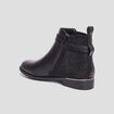 Bottines plates avec strass et boucles noir femme