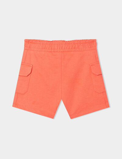 Short avec poches côtés rouge corail bébé garçon