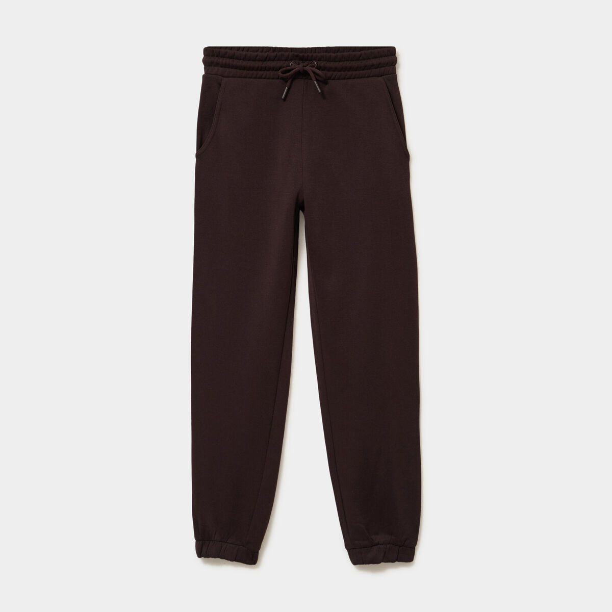 Pantalon de jogging molletonn&eacute; marron fonc&eacute; femme