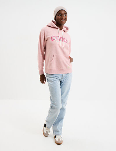 Sweat &agrave; capuche hoodie ecru femme