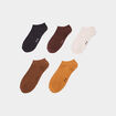 Lot 5 paires chaussettes invisibles marron femme