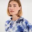 Pull col rond manches longues relax bleu clair femme