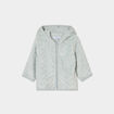 Gilet aspect velours à capuche vert pastel bébé fille