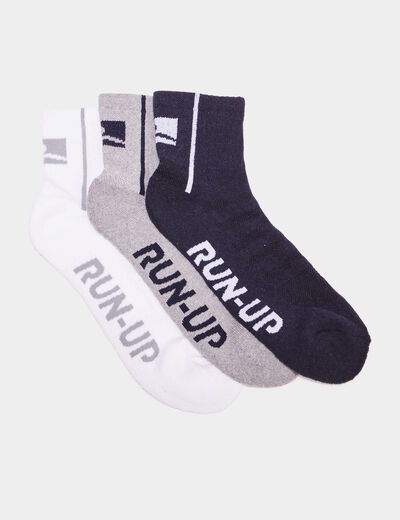 Lot 3 paires chaussettes Run Up multicolore homme