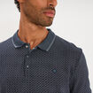 Polo slim manches courtes stretch bleu marine homme