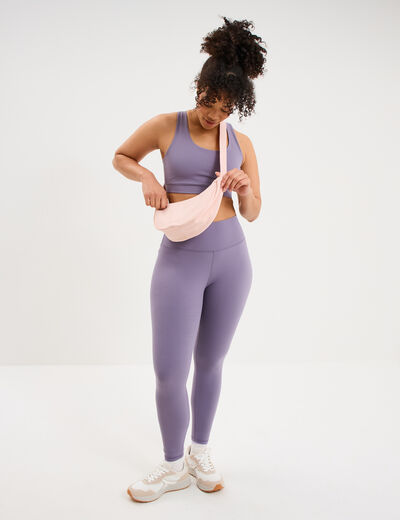 Legging de sport gainant taille haute violet femme